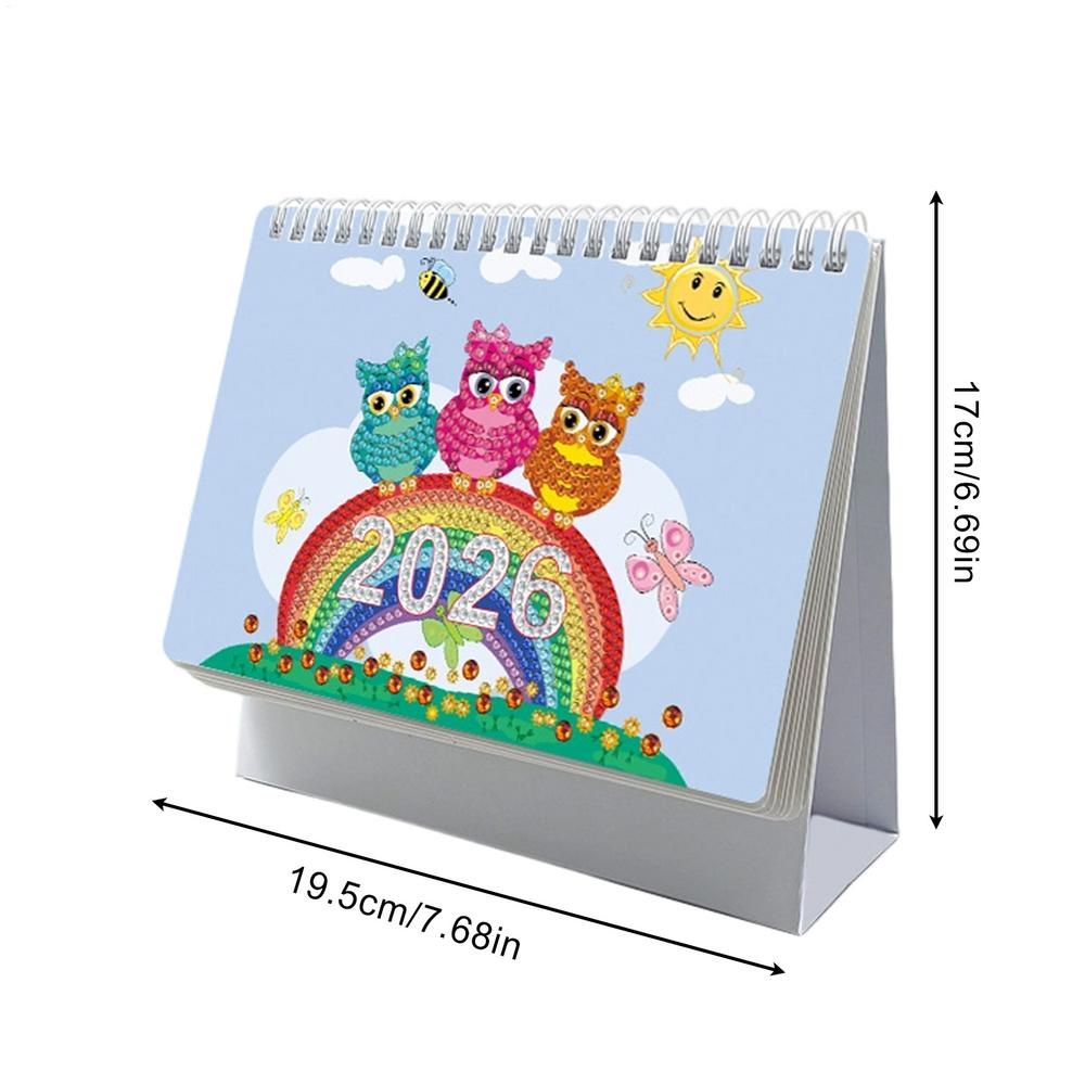 Skrivebordskalender med perlekunst, 12- måneders planlegging, dekorasjon, personlig tidsstyringsplanlegger, mål, avtaler, arrangør: Rød