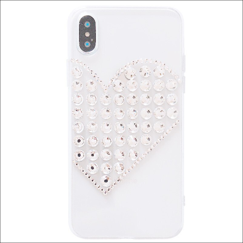 Trasparente Rhinestone Del cuore di amore di caso per il iPhone 11 XR 7 8 11 Pro Max X XS Max Plus 6 6s della copertura