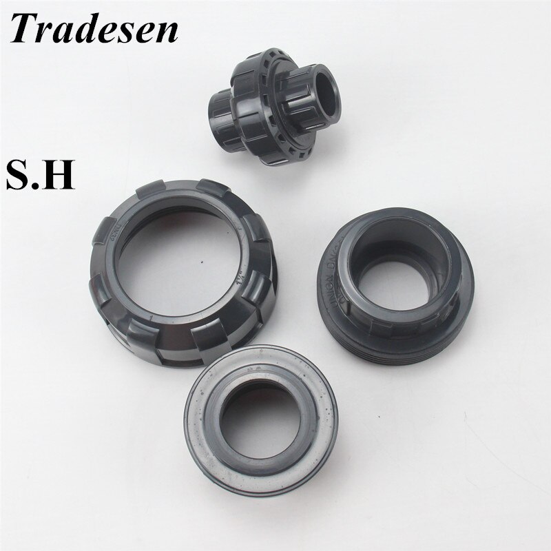 1pcs 20mm 25mm 32mm 40mm 50mm ID UPVC Union Pipe Fittings Coupler Water Connector For Garden Irrigation Hydroponic System