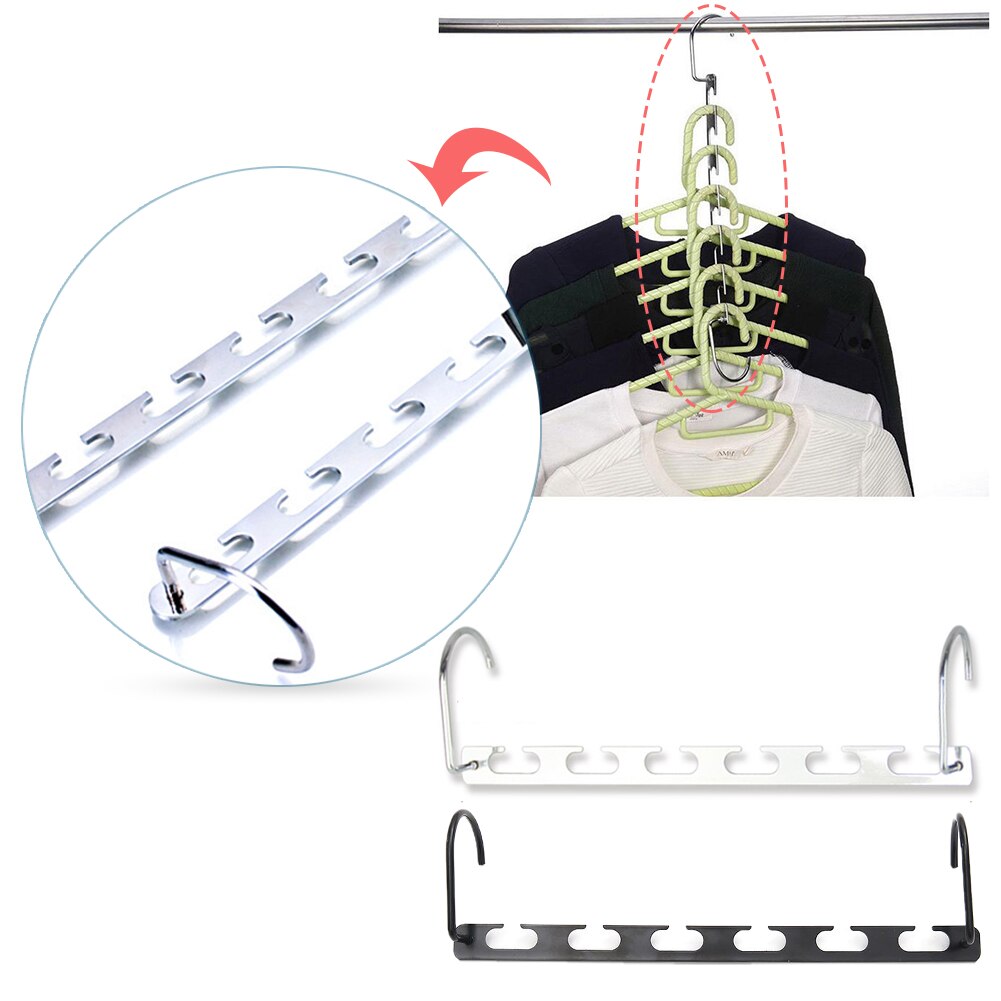 Stainless Steel Clothes Hangers Hanging Chain Metal Cloth Closet Hanger Shirts Tidy Save Space Organizer Hangers