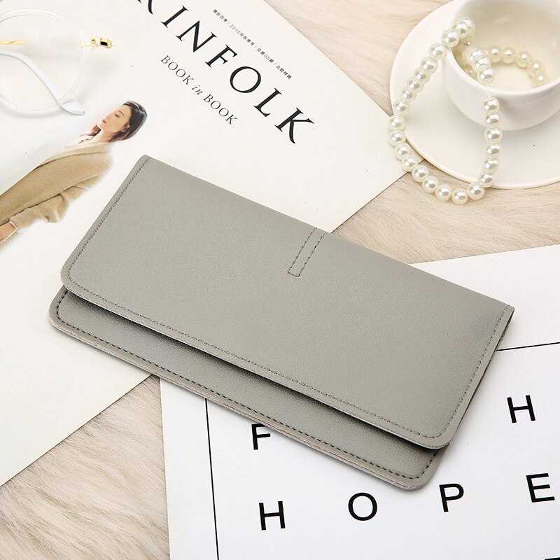 style simple ultra-thin wallet temperament female bag soft leather wallet female wallet birthday