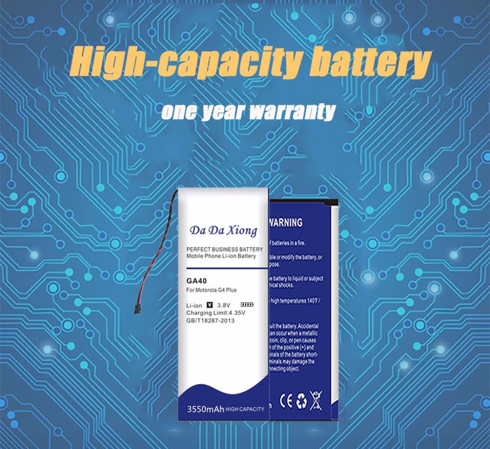 Da Da Xiong 3550mAh GA40 Battery for Motorola Moto G4 Plus GA40 XT1625 XT1622 XT1644 XT1643 SNN5970A battery tools