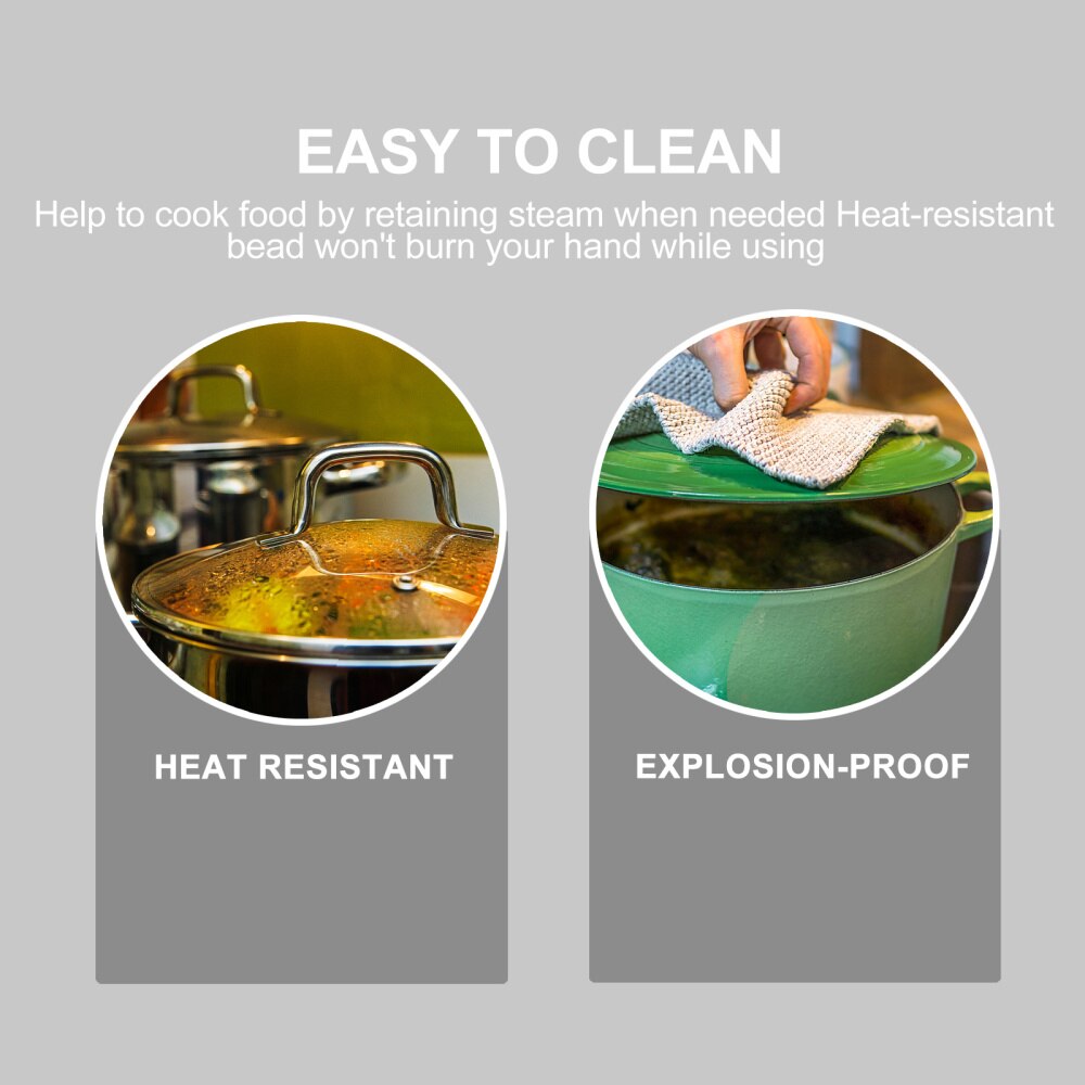 1pc Pot Cover Stainless Steel Glass Pot Cover Transparent Glass Window Pot Lid