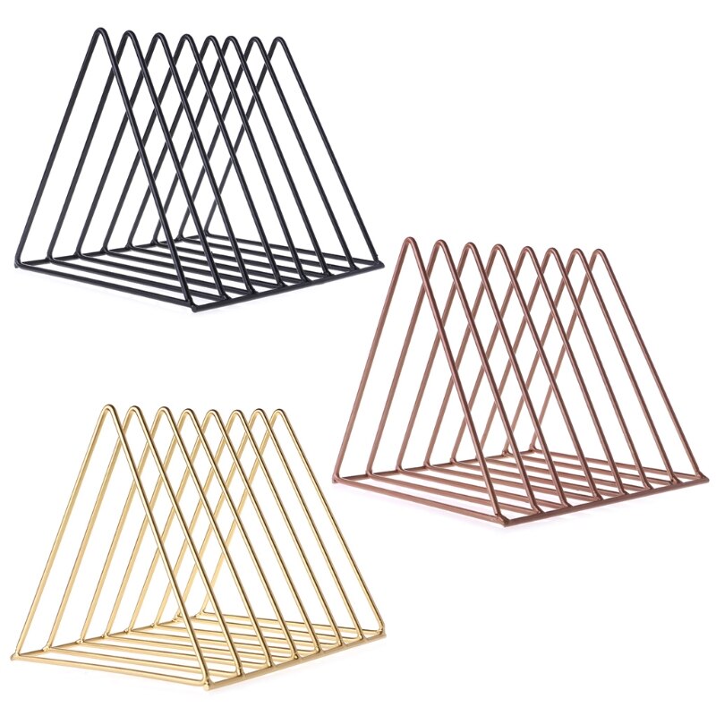 Home Office Iron Storage Rack Book Magzine Holder Multifunction Organizer Decor