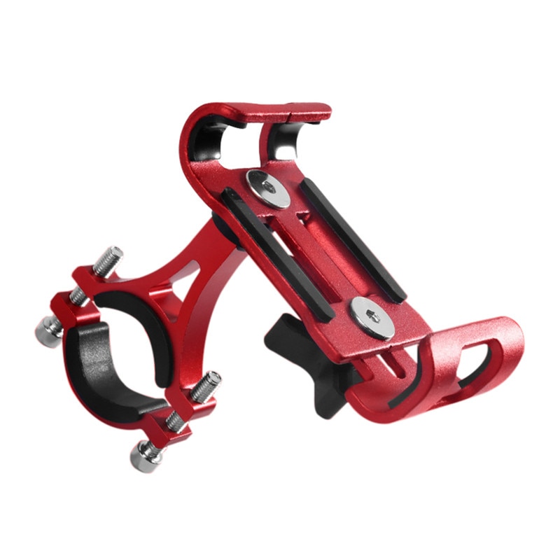 Aluminiumslegering cykel telefonholder 3.5-6.5 "mobiltelefon gps monteringsholder cykeltelefon support cykelbeslag: Roterende-rød