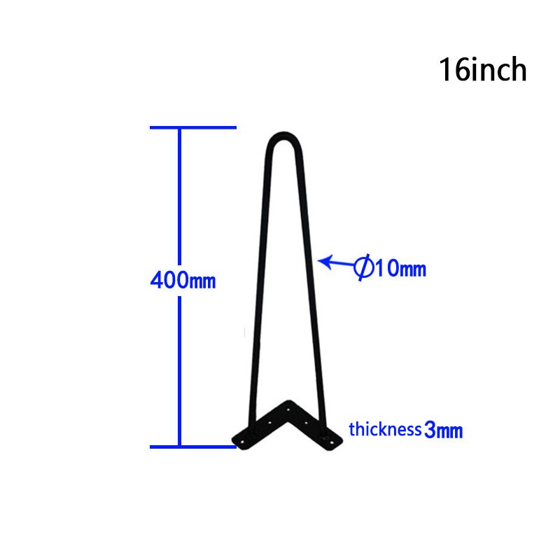 1 pcs 4/12/16inch Iron Metal Table Desk Legs Home Accessories Simple table legs modern furniture wire legs: 16 inch