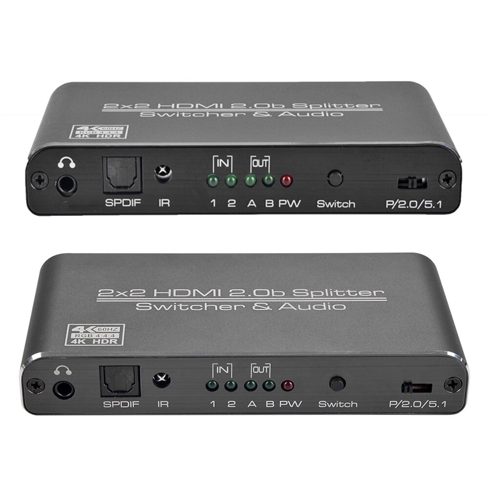 Conmutador de matriz 2,0, 2x2, 4k, 60Hz, HDMI, compatible con interruptor Simple duradero, compatible con 3D, HDCP 2,2, HD