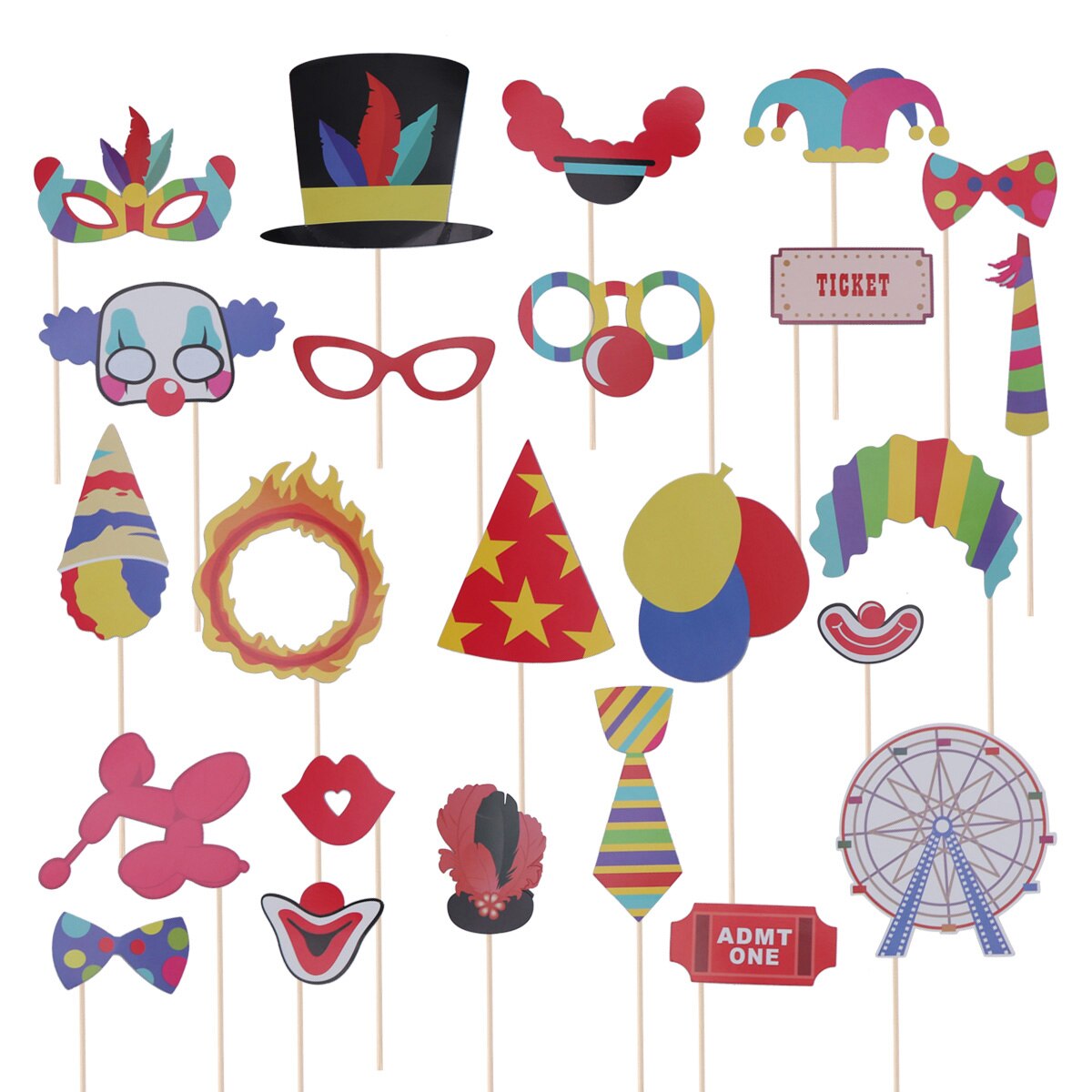 24pcs Party Supplies Chic Stylish Funny Photo Props Carnival Party Photo Props Party Souvenir Photo Prop: Default Title
