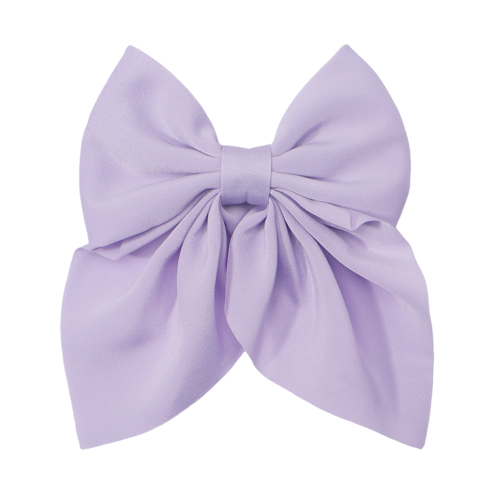 2024 novo elegante arco fita grampo de cabelo moda simples sólido cetim primavera clipe de cabelo bandana com clipes meninas acessórios para o cabelo: Lavanda