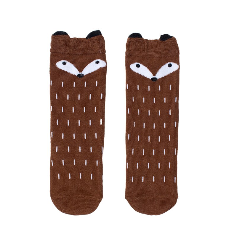 1 Paar unisex schön niedlich Karikatur Fuchs Kinder Baby Socken Knie Mädchen Junge Baby Kleinkind Socken Tier Kleinkind Sanft Baumwolle Socken Bein warm: Braun Fuchs / 0-1T
