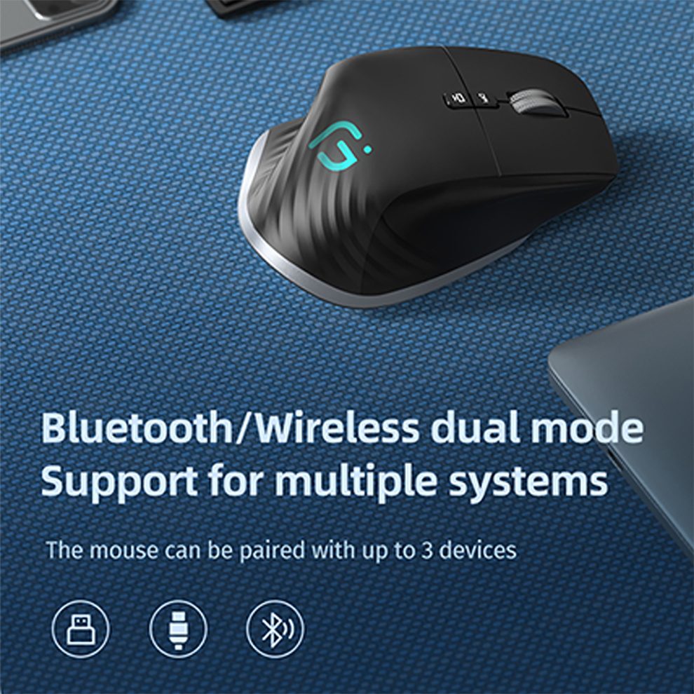 2.4G draadloze muis Bluetooth RGB oplaadbaar ergonomisch computermuizen voor computergamingkantoor
