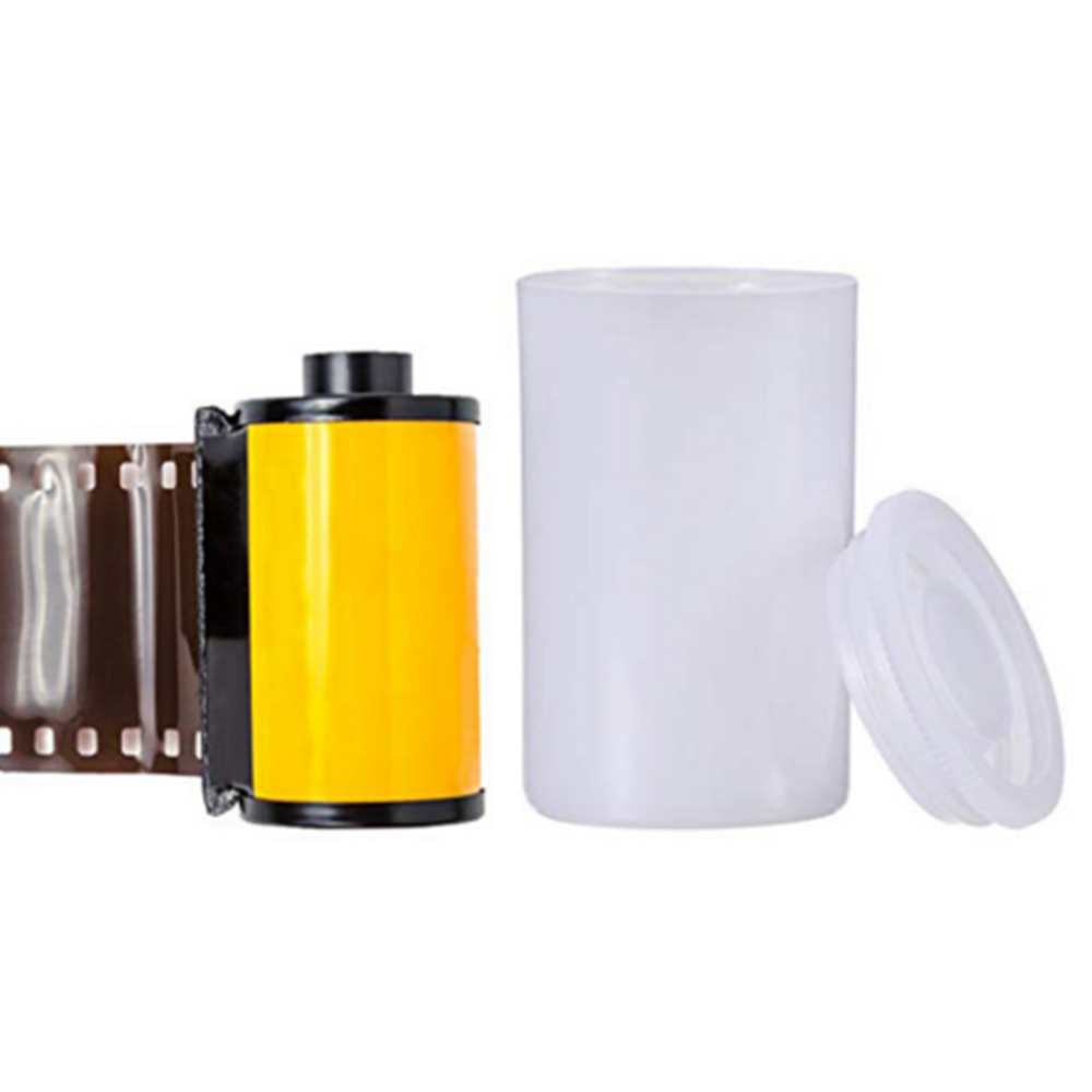 50Pcs Plastic White Film Canister with Lids Storage Container Empty Bottle 35mm