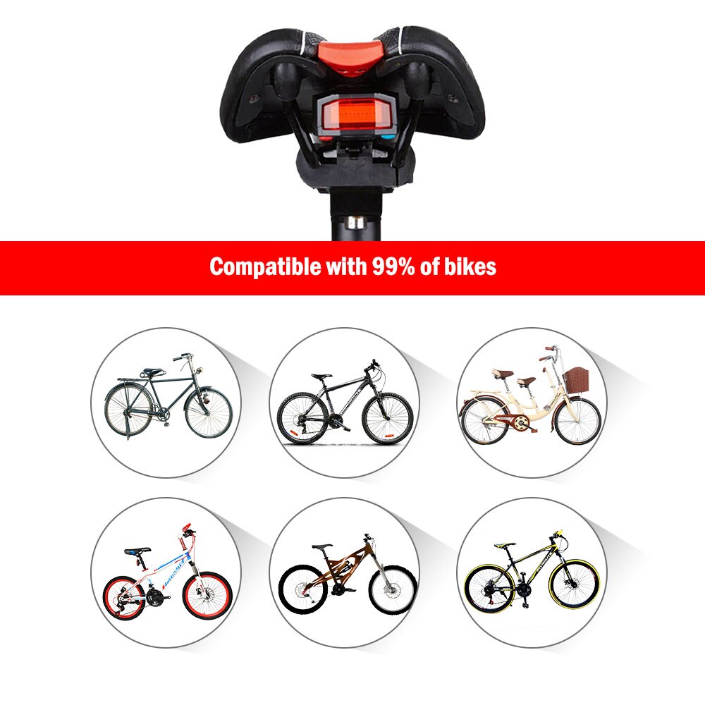 3 In 1 Fiets Security Lock Draadloze Afstandsbediening Alarm Alerter Bel Achterlicht Cob Achterlicht Fiets Accessoires