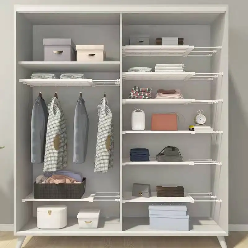 Adjustable Wardrobe Storage Shelves Clothing Closet Shelf Wall Mounted Rack for Bathroom Kitchen Cabinet Shelves Home Organizer
