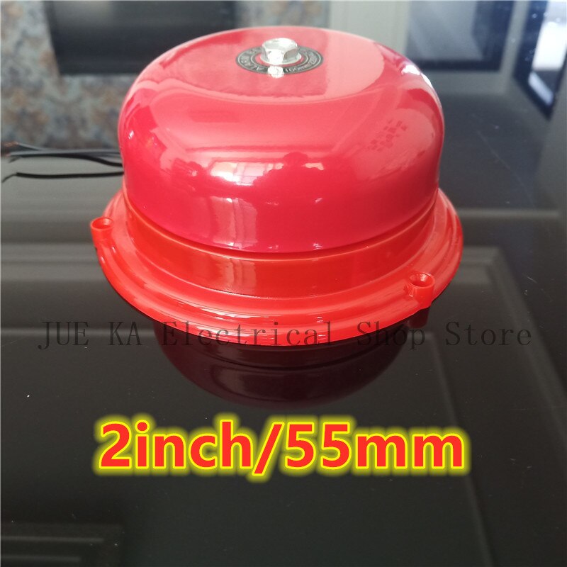 2 inch 55mm 220V Tradition electric bell sound bell 8w 95DB Alarm Bell Door bell School Factory Bell: red 220v