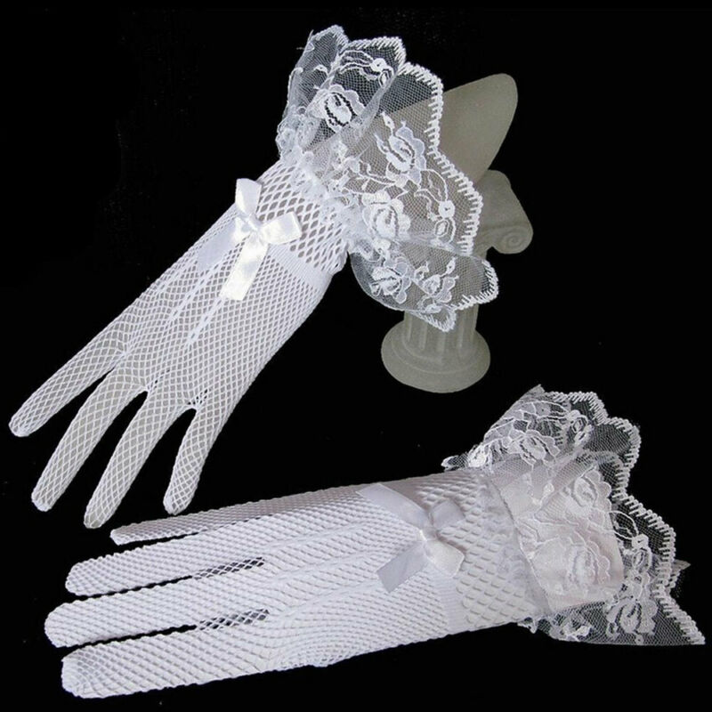 Ball Handschuhe Elegante Damen Spitze Handschuhe Mädchen Kurze Kostüm in Schwarz Neue verrotten Creme Prom Party Ball