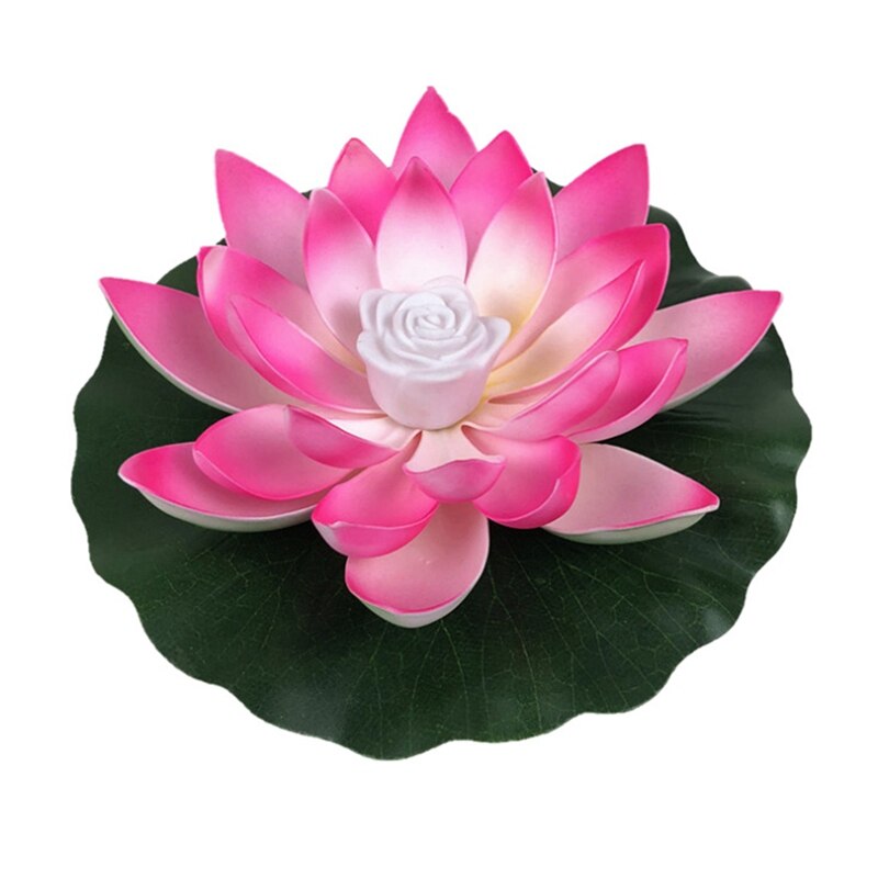 Led flytande lotus blomlampor dekorationer på vatten pool trädgård ljus trädgård tank damm dekoration