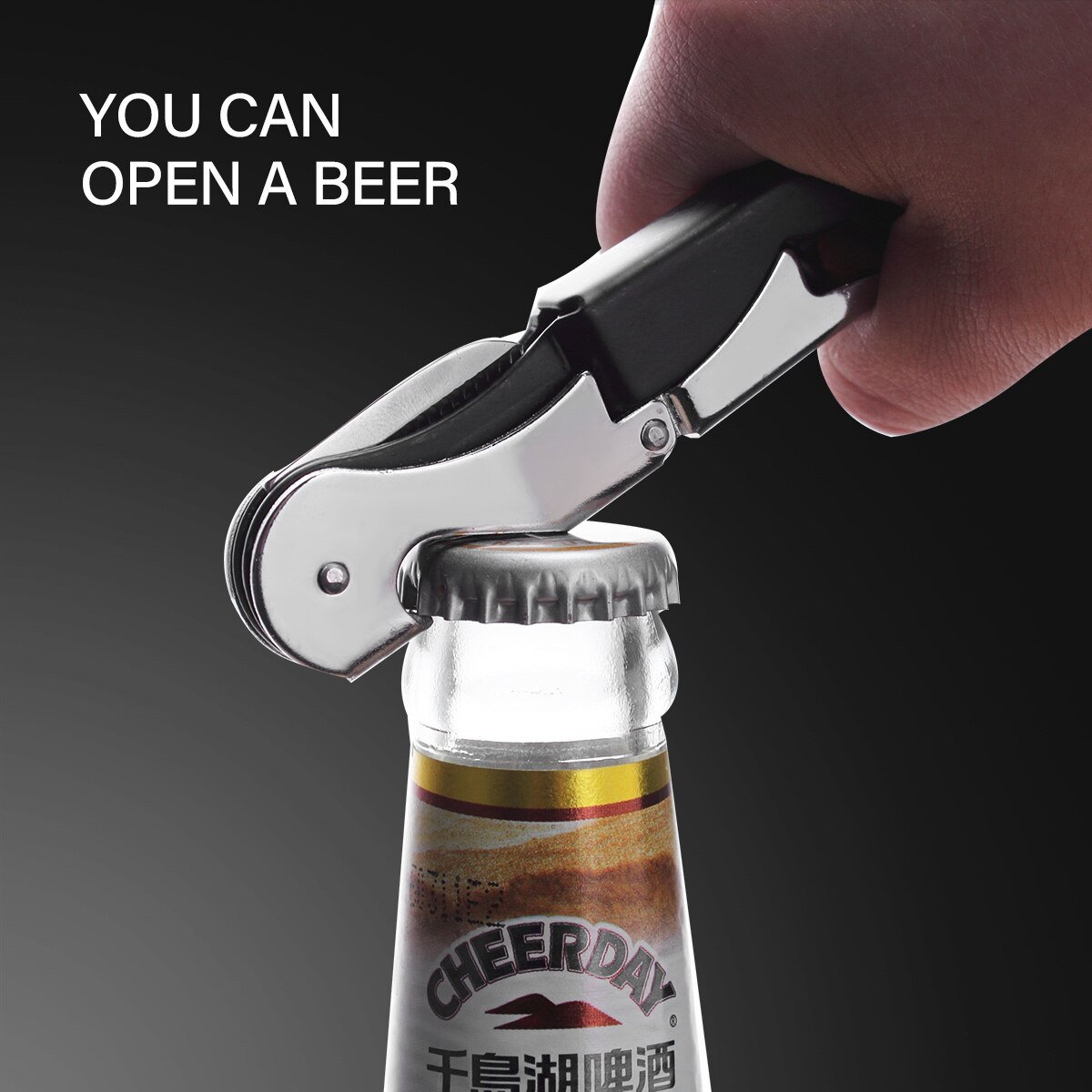 Drincarier Waiter Friend Corkscrew Wine Bottle Opener Stainless Steel Wine Corkscrew Beer Bottle Opener