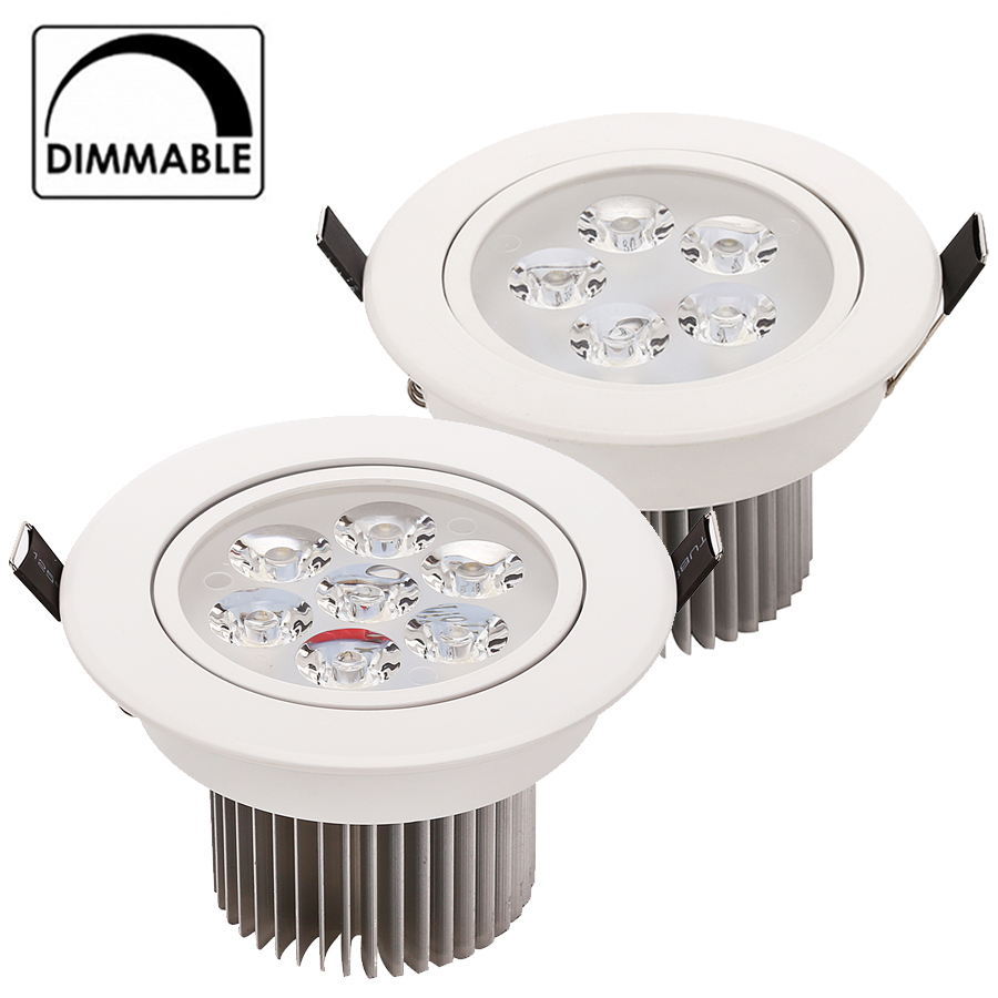 Dimbare Verzonken Led Downlight 3W 4W 5W 7W Dimmen Led Spot Light Led Plafondlamp Ac 110V 220V
