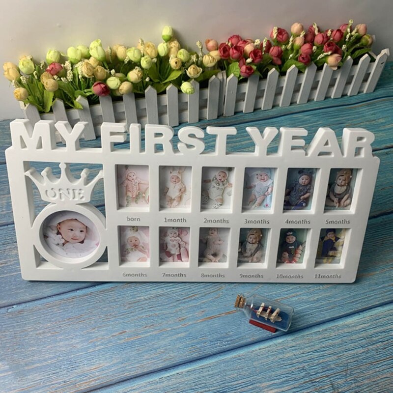 Mi primer año de vida del bebé Marco de fotos de 0 a 12 meses Recuerdos de los niños que crecen de la memoria