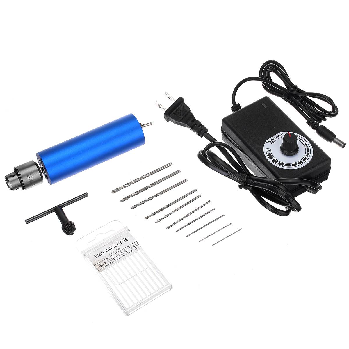 12000RPM mini USB Hand Drill Electric Hand Drills 12V-24V with DIY 385 Ball Bearing Motor JT0 Drill Chuck Small Electric Drills: With Accessories