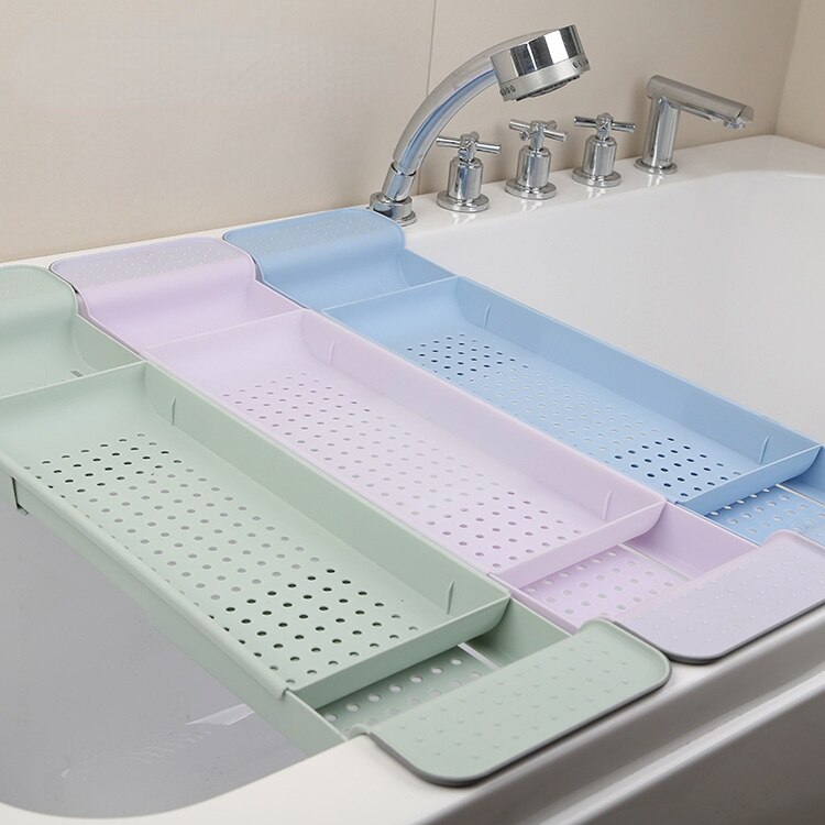 Bathtub Trays Bathroom Storage Plastic PP Material Bathtub Kitchen Sink Scalable Storage Rack Bath Tub Tray Multi Purpose