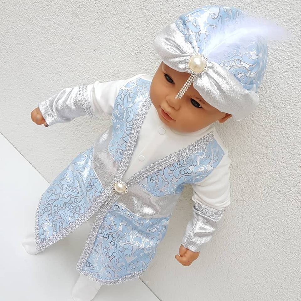 Nuovo Modello di Luce Blu Principe Neonato Tuta Del bambino Delle Ragazze Dei Ragazzi corpo E Pagliaccetti Cotone Abbigliamento bambino Dei Capretti del costume Dei Bambini del Vestito Regali