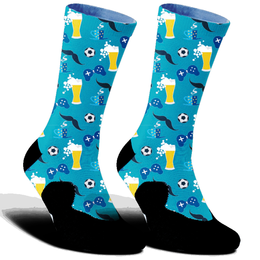 Highway bike sockscomfortable anti slip sports bike socks Skateboard Fruit Wine Glass print Cycling socks: L / Brown