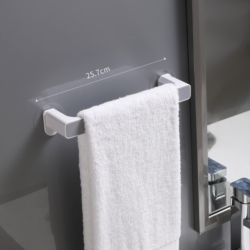 Selvklæbende håndklædeholder rack vægmonteret håndklædehænger badeværelse håndklædeholder hylde skoholder hængende badeværelse arrangør: S grå
