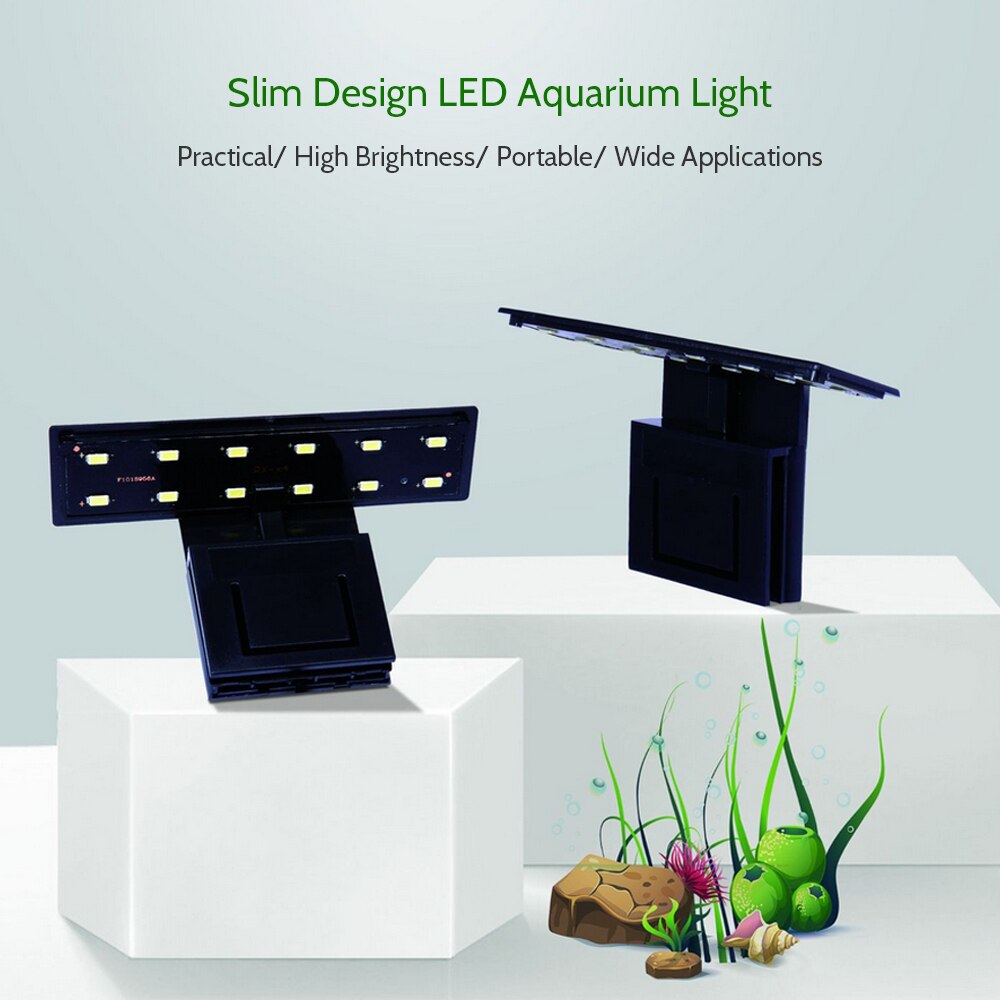 AC220V 6W 12 LED Aquarium Light Fish Jar Lamp White Light Portable Aquarium LED Lighting
