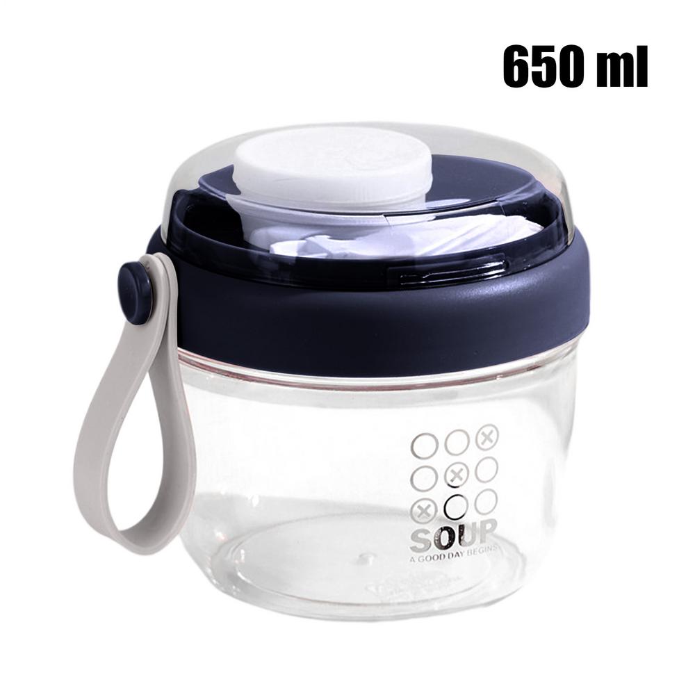 650ml Yogurt Parfait Cups With Handles Portable Yogurt Mug Breakfast Mug Cereal Cup Meal Planning Containers For Milk Yoghurt: Blue