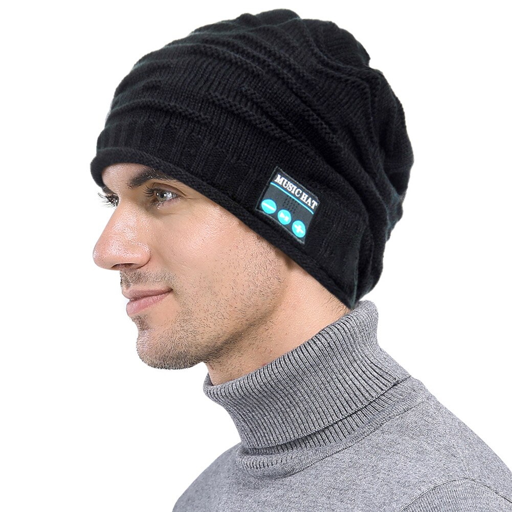 Bluetooth musik strik beanie hat trådløs smart varm cap headset højttaler med mikrofon  h7jp