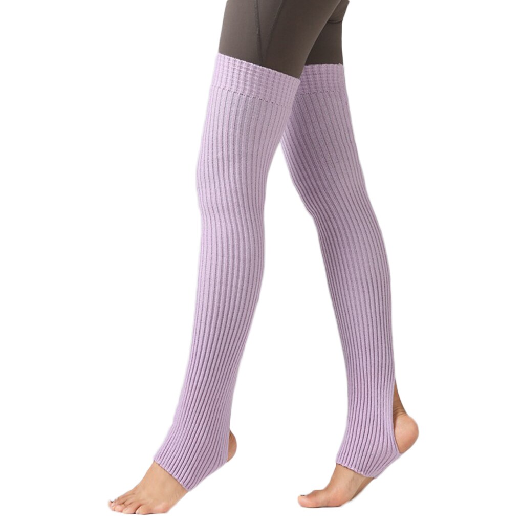 1 par kvinder piger benvarmere sokker lange fodløse sokker vinter efterår dans yoga balletstrømper: Nr. .5