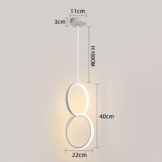 Krizia - Dimbare 88W dubbele LED hanglamp - 6300lm, 3000K warm licht