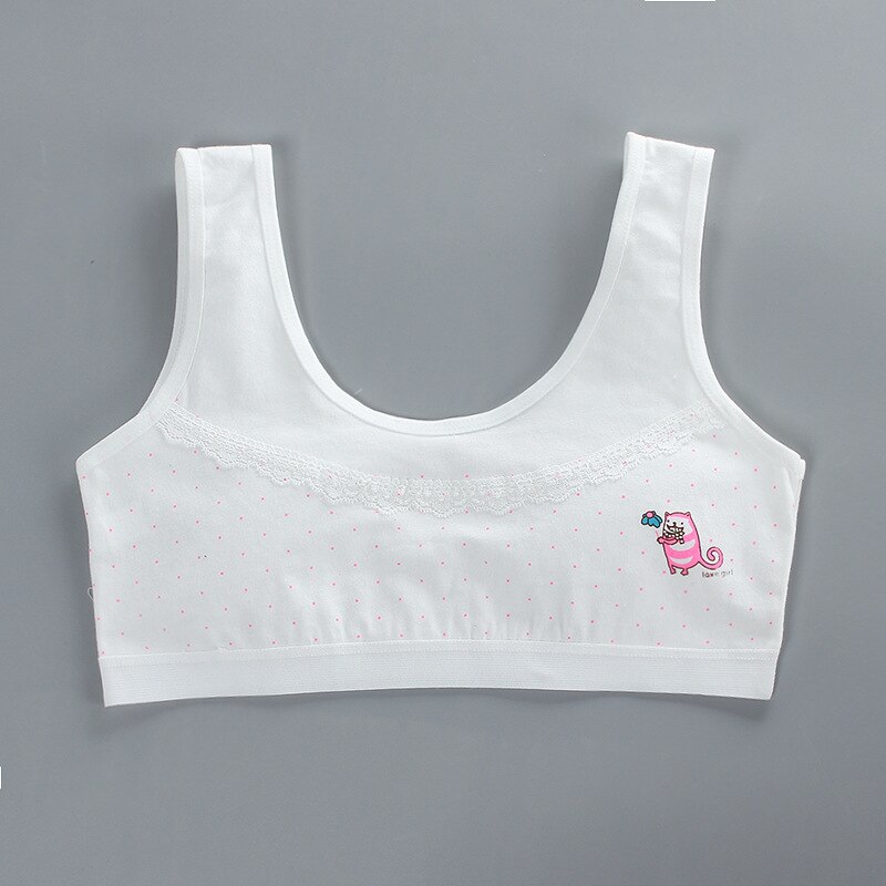 8-18years Teen Girls Training Bras Puberty Wireless Elastic Bra Cotton Sport Tank Tops Underwear Kids Bra: 2