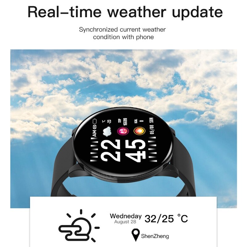 W8 fitness tracker smartwatch armband hartslag bloeddruk mannen vrouwen smartwatch activiteitstracker