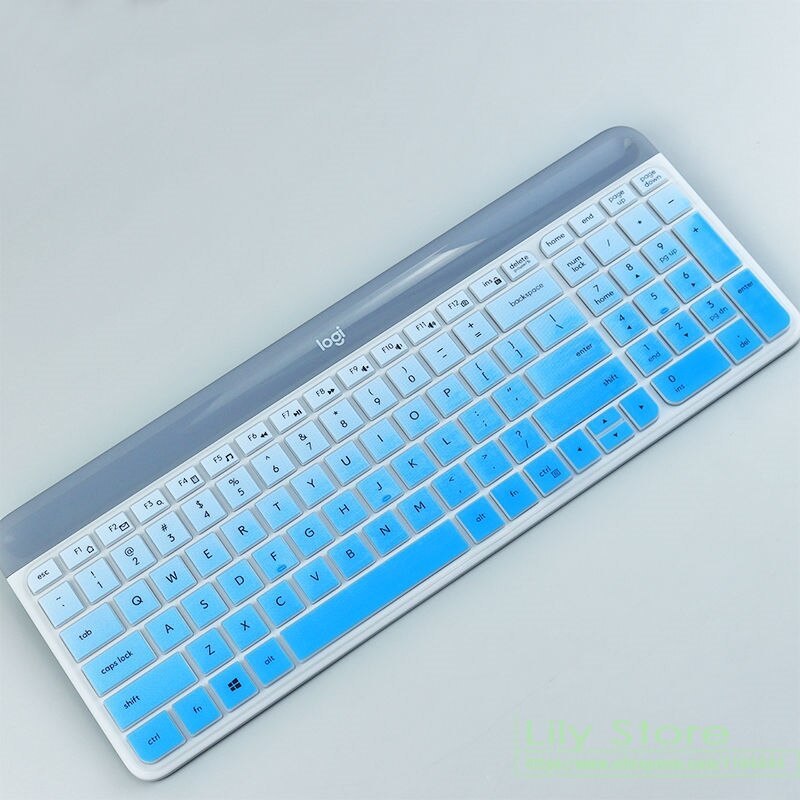 Voor Logitech MK470 Slanke Draadloze Toetsenbord Siliconen Stofdicht Draadloze Desktop Toetsenbord Cover Protector Mk 470 Dust Skin Film: fadeblue