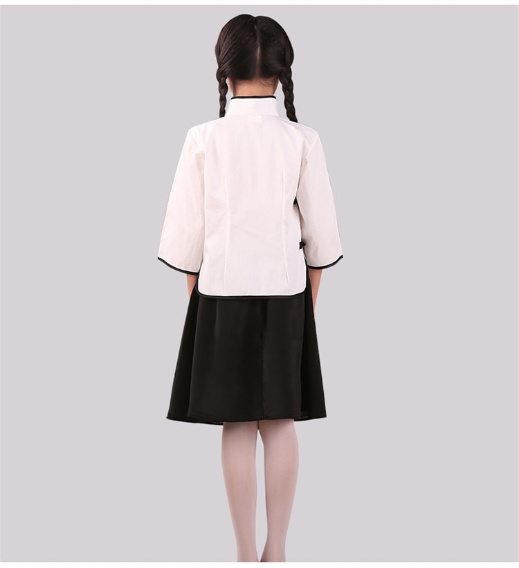 Children's Chinese style student wear girls costumes summer retro wind chorus suit graduation class service