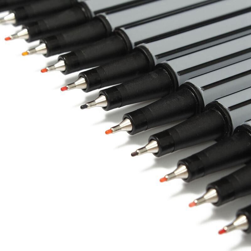 0.4MM 24 Colors Fineliner Pens Marco Super Fine Draw Marker Pen Water Based Assorted Ink No-tox Material Not Stabilo Point 88