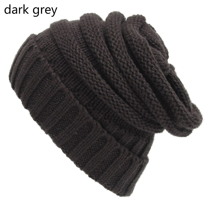 Q Keep Warm Knitted Hat 1Pcs Woman Bonnet 21*21CM Cap Multipurpose Autumn Winter Accessories Winter Essential Hats: Dark Grey