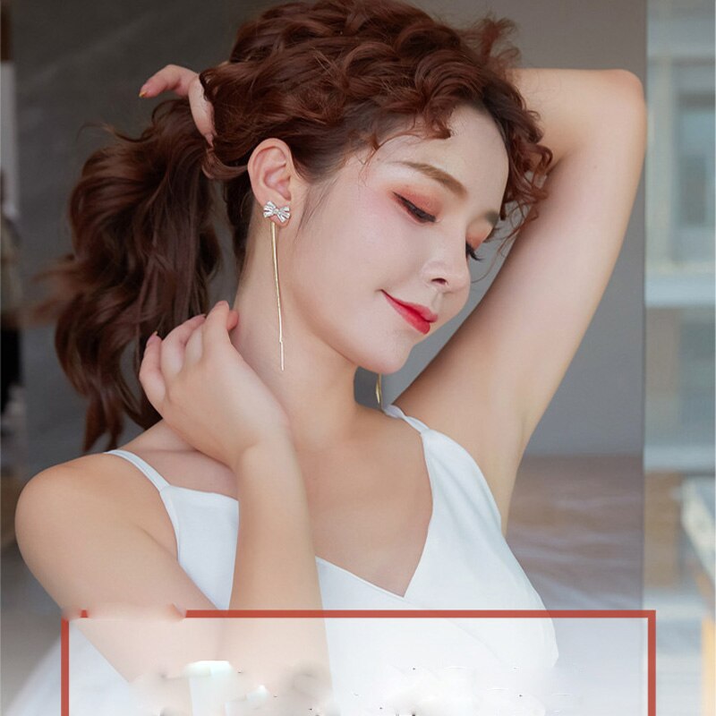 Exknl Zinc Alloy Trendy Butterfly Women Dangle Earrings For Women Korean Long Crystal Earrings Feminine Tassels Grape Jewel