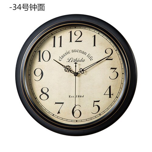 Grande montre murale Vintage américaine Horloge murale en métal salon silencieux rétro Shabby Chic horloges Horloge murale idées: Style 5 / 14 pouce