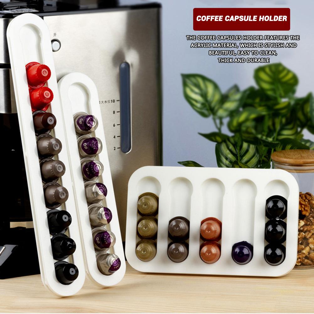 Kaffe pod rack vægmonteret akryl kapselholder kaffe og te pods opbevaring organisator til nespresso kapsler hjemmeforsyning