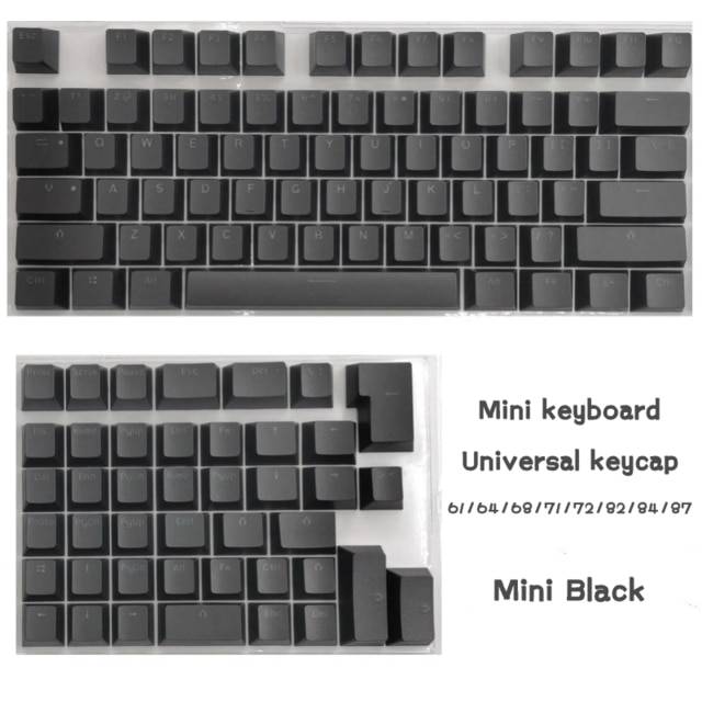 Eagiacme PBT Tastenkappen Für Mini Mechanische Tastatur Anzug Für 61/64/68/71/82/84 Layout Tastatur Mit Transparent RGB Buchstaben: Black