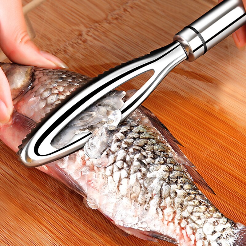 Rustfri fisk skalaer skrabning rivere hurtigt fjerne fisk rengøring skrælle skraber fisk knogle pincet køkken tilbehør værktøj gadge