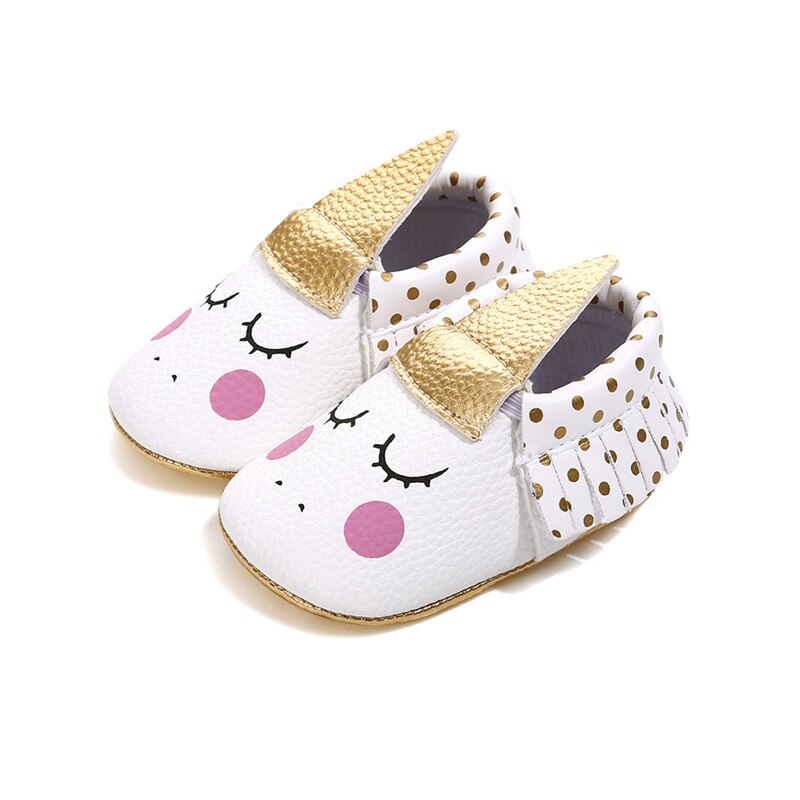 Enhörning nyfödd flicka söt spjälsäng skor småbarn barn halkfri mjuk sula tecknade härliga skor halkskydd sneakers