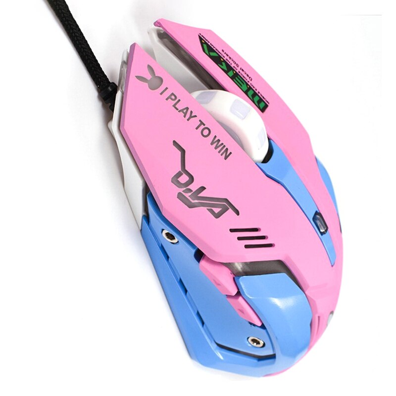 7-przycisk różowy mysz mechaniczna przewodowa mysz metalu makro rozdzielczości mysz USB mysz świecąca do gier RGB mysz ergonomiczna 3200 Dpi: 06