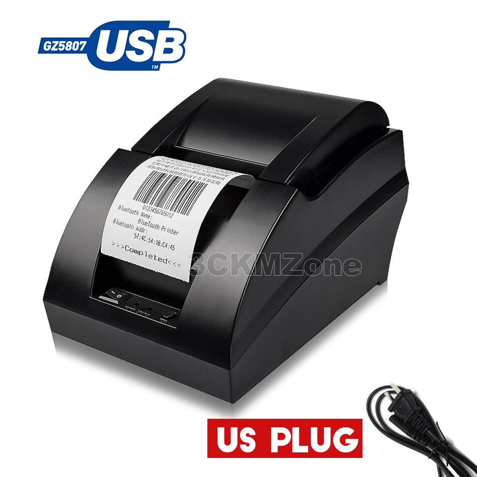 58mm thermal receipt printer 58mm usb bill thermal barcode printer usb pos system For Resaurant Supermarket Store: Printer US Plug