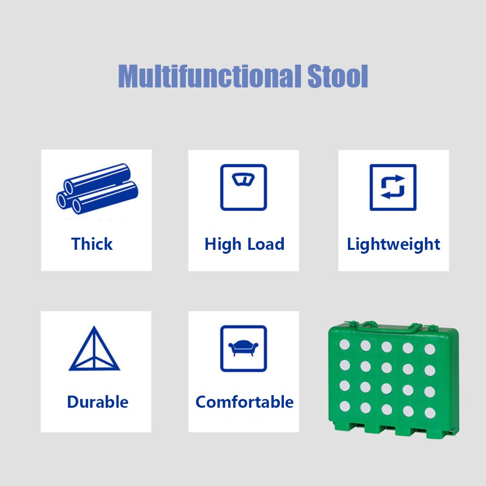 Portable Folding Stool with Handle Adjustable Heavy Duty Stepping Stool Anti-Skid Folding Step Stool for Travel Camping Fishing