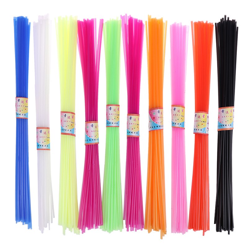 350pcs Children Handmade Folded Star Plastic Straw Lucky Tube Origami Fancy Glossy Folded Five Horn Birthday